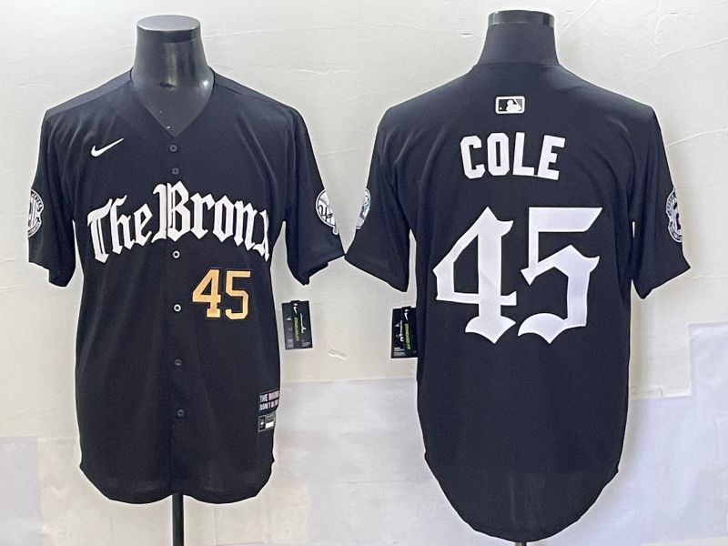Men 2025 New York Yankees 45 Cole Black Five generations Joint Name Nike MLB Jersey style 4